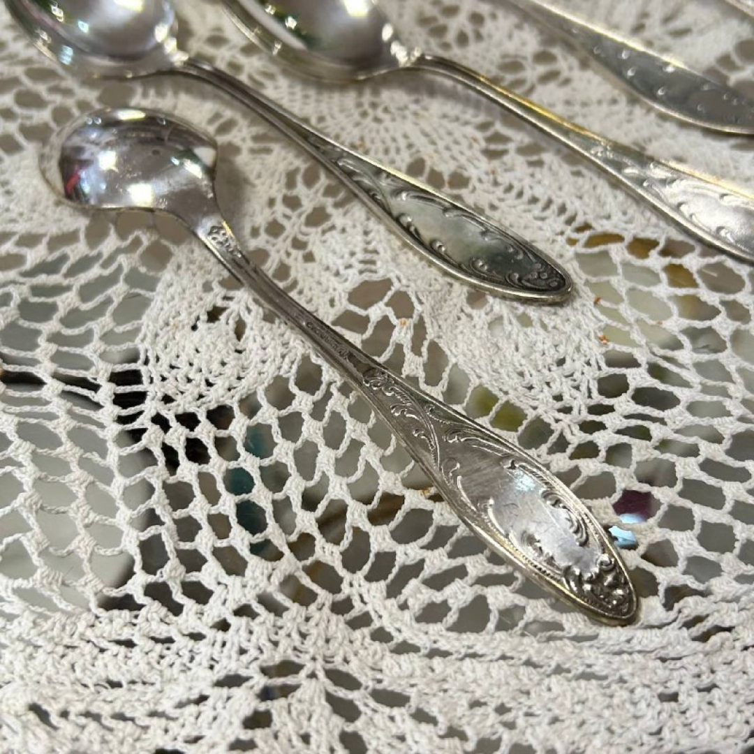 Чайные ложки "Пламя" Кольчугинский завод. Мнц с серебрением. Винтаж, СССР. Цена 6шт. Картинка 5